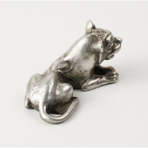 Metropolitan Museum Art 2" Pewter Egypt Lion Figurine 1976 MMA King Tut Exhibit - Picture 5 of 10